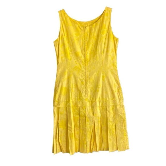 Toby Vintage Yellow Sleeveless dress with pleated bottom and Side bow. - Picture 4 of 7